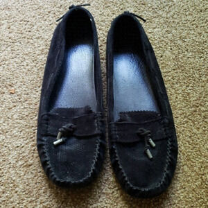 UGG Australia Roni Black Women Suede Moccasin Slipper Shoes Size 7.5
